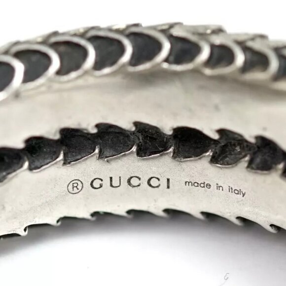GUCCI Snake Band Ring size US8.5 EU22 Silver 925 Auth w/Bag s1143 - Picture 2 of 16